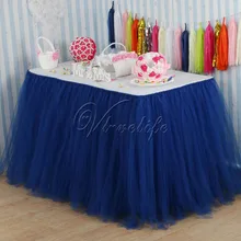 Темно-синяя Тюлевая юбка-пачка 100 см x 80 см, Тюлевая юбка-пачка под заказ, Тюлевая юбка-пачка для стола с изображением страны чудес, Свадебный день рождения, детский душ вечерние украшения