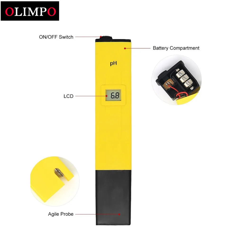 Карманная Ручка Тип рН-метр анализатор Портативный ЖК-цифровой PH-009 тестер 0,1-14,0 аквариум бассейн анализ воды