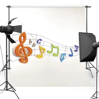 

MEHOFOTO Cartoon Musical Note Vinyl Photography Background For Baby New Fabric Flannel Backdrop For Children photo studio 4461