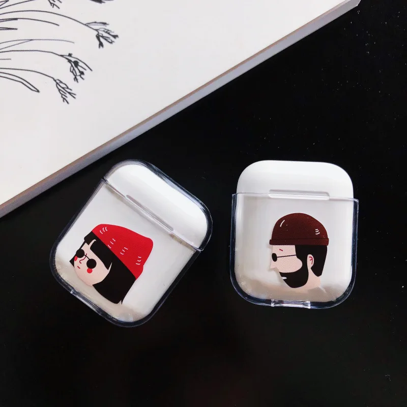 

Shookproof Earphone Hard Cover for Apple Airpods Case Killer Actor Print Transparent Bluetooth Wireless Earphone Case PC Coque