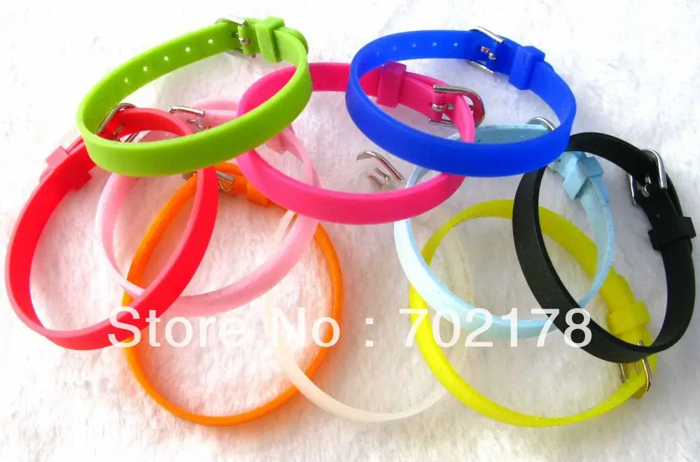 

50pcs 8mm DIY Accessories silicone Wristband Bracelet Fit 8mm slide charms /slide letters