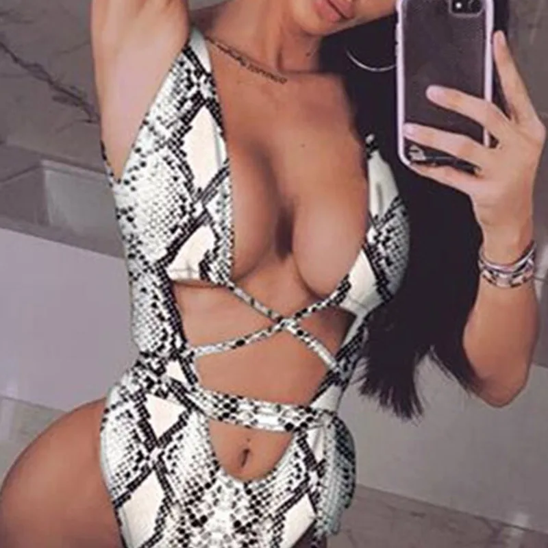 Bikinx Brazilian leopard bikini new monokini string sexy swimsuit one piece High cut push up swimwear women bodysuit bather