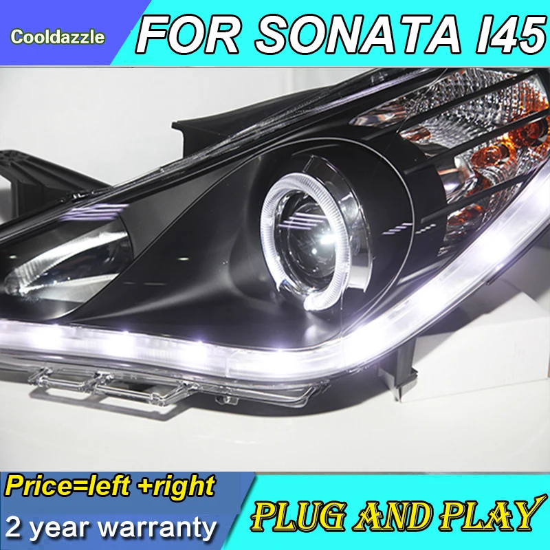 Светодиодный Hyundai Sonata YF I45 светодиодные фары ангельские глазки 2009 2010 201120122013 2014