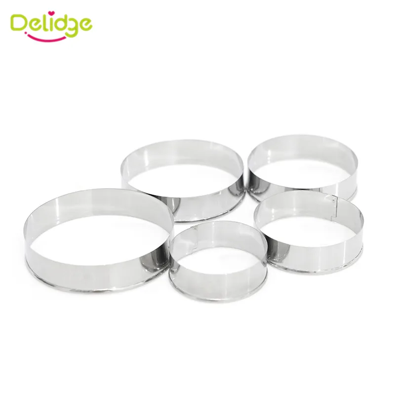 Delidge 5 шт./компл. круглая форма из нержавеющей стали для печенья и мусса кольцо