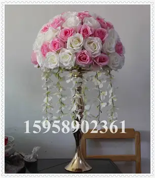 

SPR!Free shipping!4pcs/lot wedding road lead lavender artificial flowers wedding table flowers,table centerpiece-mix pink ivory