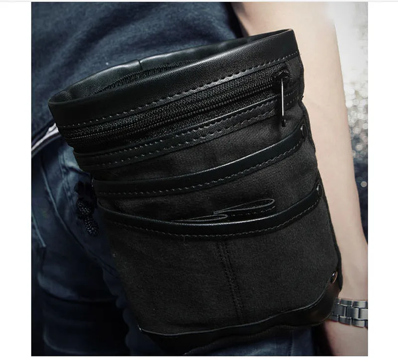 

Fashion Men's Canvas Waist Bag Belt Bags Fanny Pack Hip Bum Travel Cell phone Bag Motorcycle Multi-Function Pouch