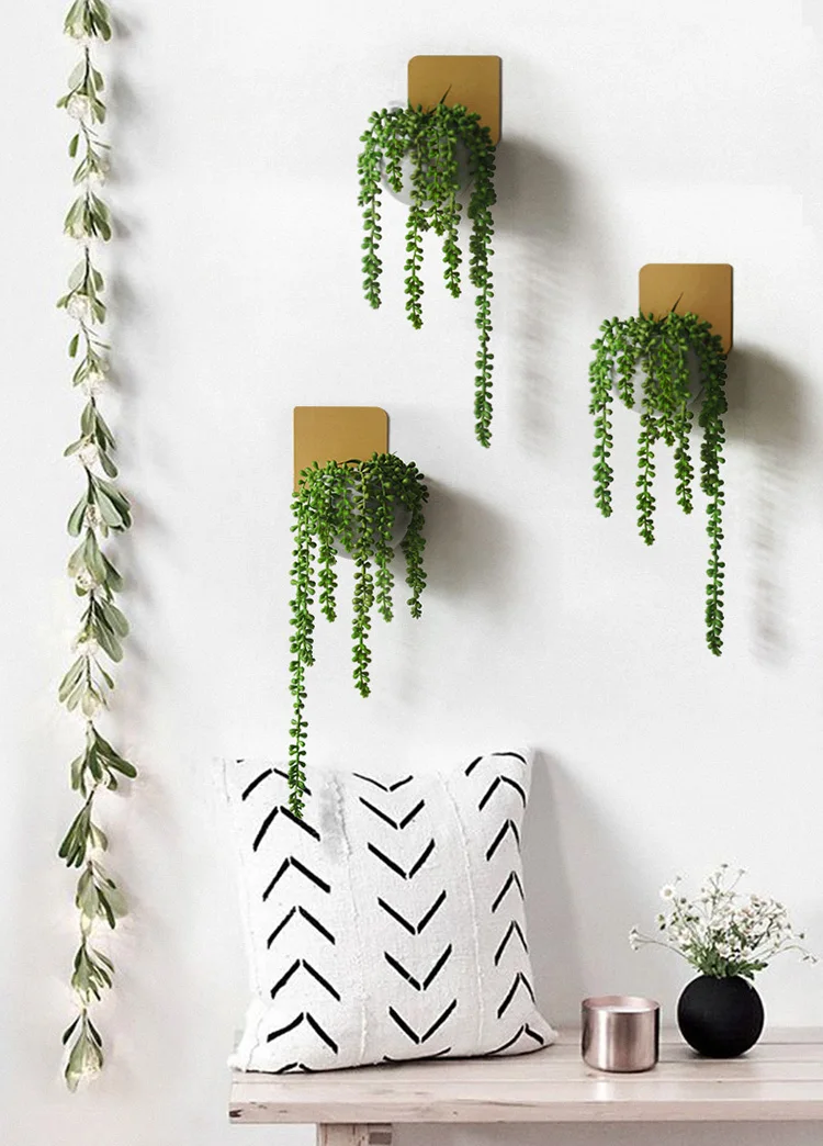 Beste Gouden Nordic Wanddecoratie plant Opslag diamant metalen diversen Houders Rekken Modern Design Hanger geometrische bloem