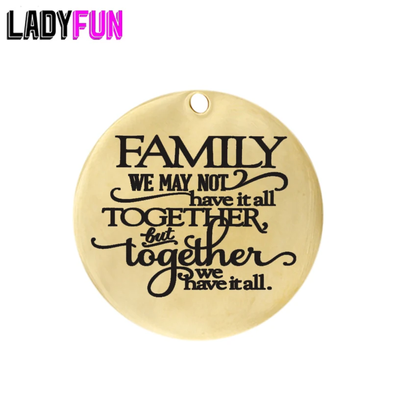 

Ladyfun 2019 Stainless Steel Valentines Pendant Charms Family we may... Valentines Day Jewelry Gift Charm For DIY Jewelry Making