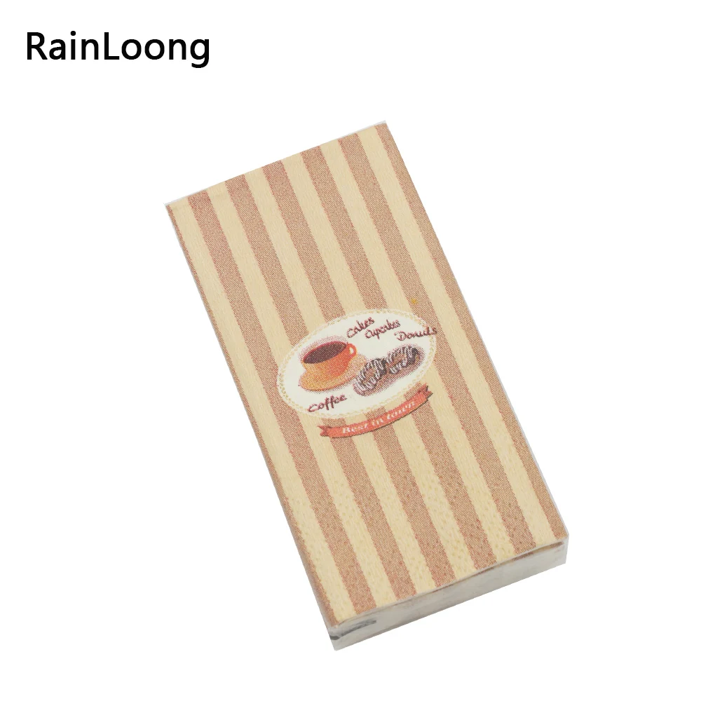 [RainLoong] Кофе Печатные карманные салфетки чашки ткани носовых платков для