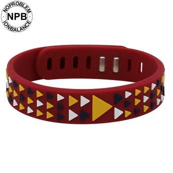 

Noproblem Christmas tree 2pcs/box Colored triangle Waterproof Bands Choker Ion Balance Charm Tourmaline Power Silicone Bracelet