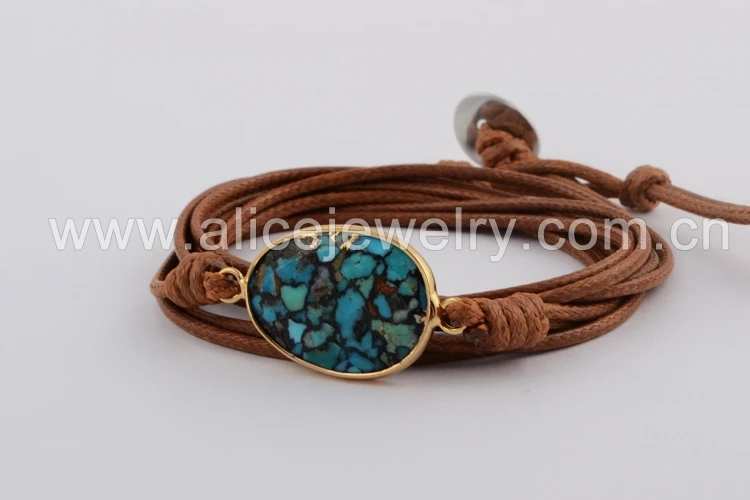 Высококачественный Браслет с натуральными камнями Boho длинный браслет дружбы черные браслеты с бирюзой золотые подарки Прямая поставка