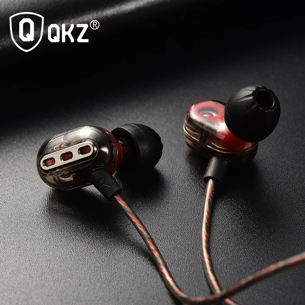 QKZ KD8 двойной блок привода в ухо наушник бас сабвуфер наушники HIFI DJ Monito бег спортивные наушники гарнитура