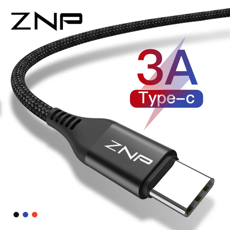 

ZNP 3A USB Type C Cable For Samsung Xiaomi Redmi Note 7 K20 Oneplus 7 Pro Fast Charging USB C Charger Mobile Phone USBC Cable