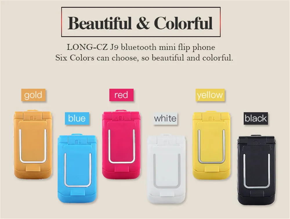 Mini Flip Mobile Phone LONG-CZ J9 0.66" Smallest Cell Phone Wireless Bluetooth Dialer FM Magic Voice Handsfree Earphone For Kids