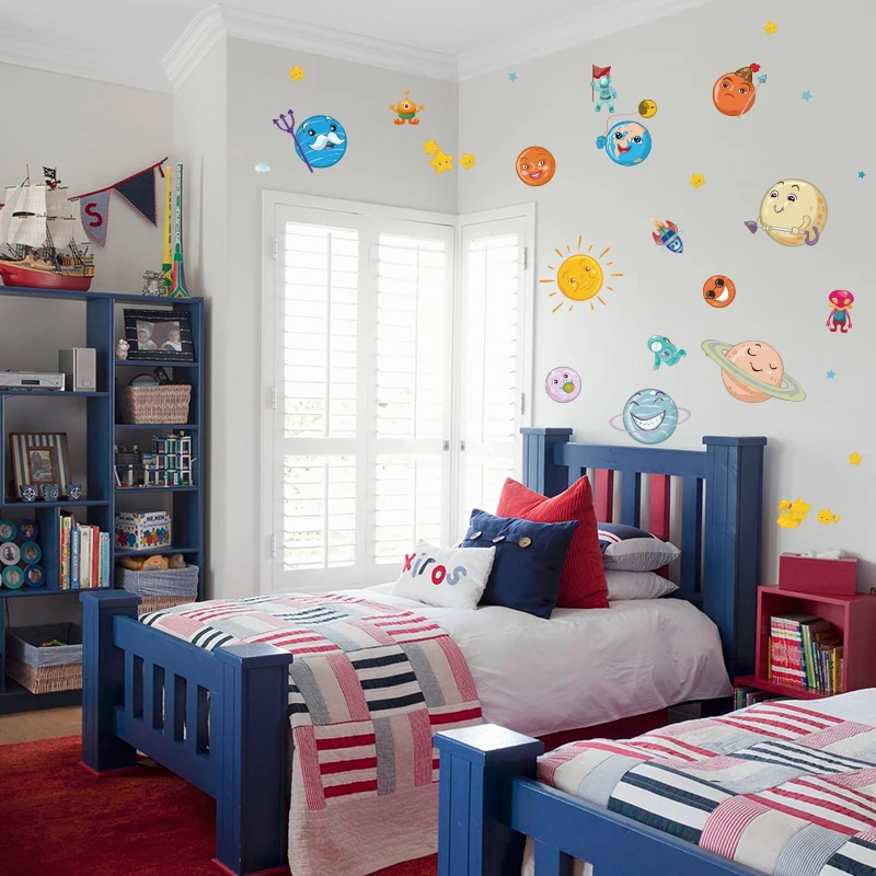 

Space Wall Decal Sticker Home/Store Decor DIY Removable Art Vinyl Mural For Kids Room/kindergarten/Cabinet/Bedroom QTB599