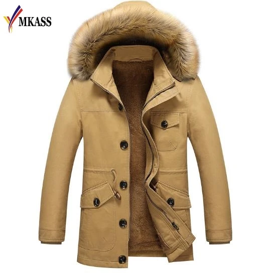 Hot Warm Mens Winter Jacket Long Hooded Parkas Men Thick Warm Male Plus Size M-5XL Brand Clothing Man Coat Fur Collar Overcoats