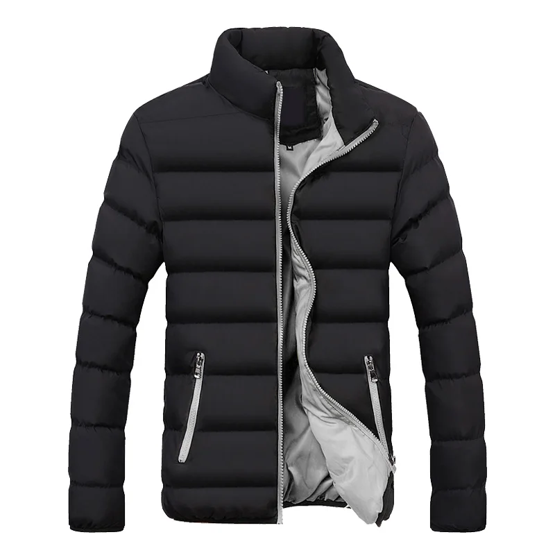 

Hot Fashion Winter Jacket Men Brand Clothing Casual Coat Mens Jacket Solid Color Outwear Cotton Padded Parkas Male Slim Jacket