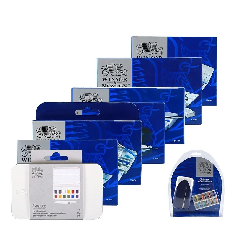 Preise WINSOR   NEWTON Cotman 8 12 24 36 45 Farben Halbe pfannen feste aquarell farben set pigment kunst liefert