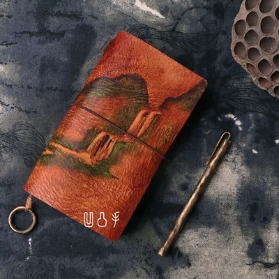 

Leather journal sketchbook notebook diary TN diary book travel notebook hand book leather manual multi-function hand-painted