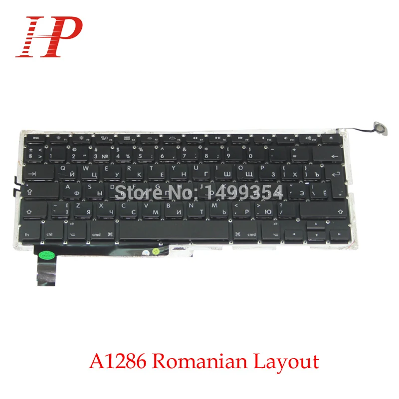 5 шт. натуральная A1286 RU Русский Клавиатура с подсветкой для Apple MacBook Pro 15 ''A1286