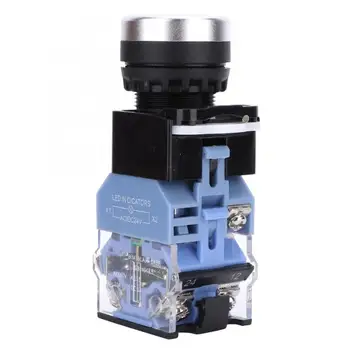 

10 Pcs BEM38-11DS AC/DC24V Self-Lock Flat Head Button Switch 1 On 1 Off Button Switch for Starters Contactors Relays