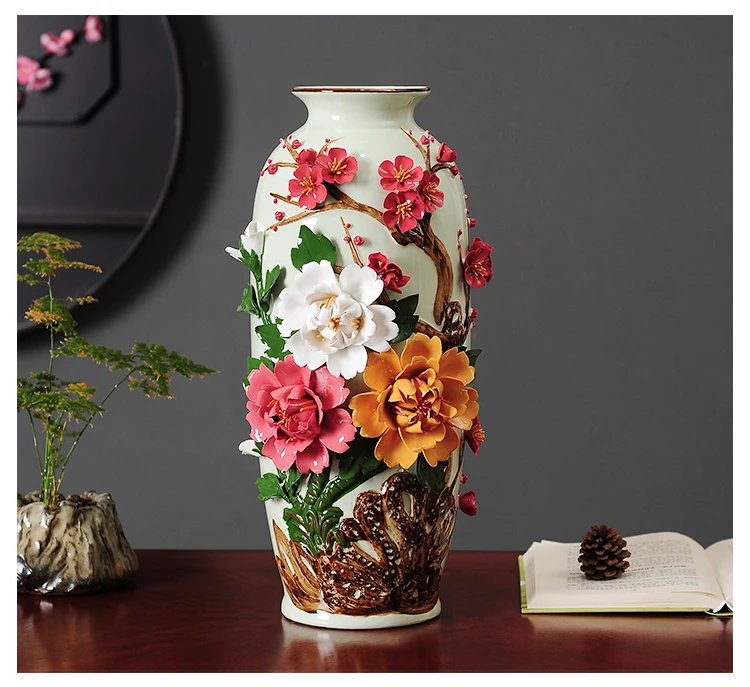 Луи модная керамическая ваза декорация Современная китайская Цветочная композиция фарфор Гостиная ТВ шкаф вино