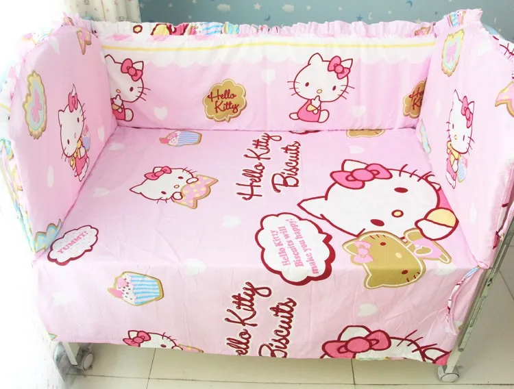 

Promotion! 6pcs Baby crib bedding set in cot bed set bedclothes (bumpers+sheet+pillow cover)