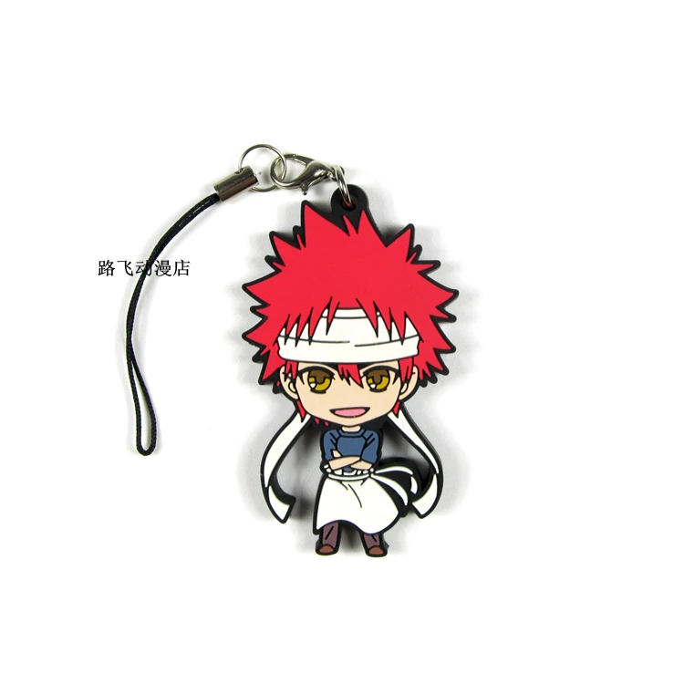 

Anime Model Shokugeki No Soma Rubber Keychain Action Figure Nakiri Erina Yukihira Souma Isami Aldini Pendant Christmas Gifts 6cm