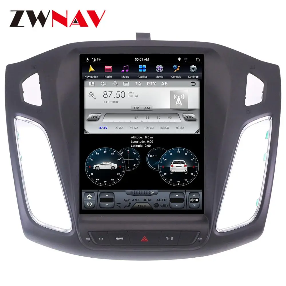 Cheap PX6 4+64 Tesla vertic screen Android 8.1 Car radio audio stereo for Ford Focus 2012-2016 GPS Navi multimedia player BT head unit 2