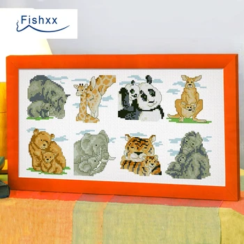 

Fishxx Cross Stitch European magazine Crazy96-2 maternal animal pattern small collection of mother and son