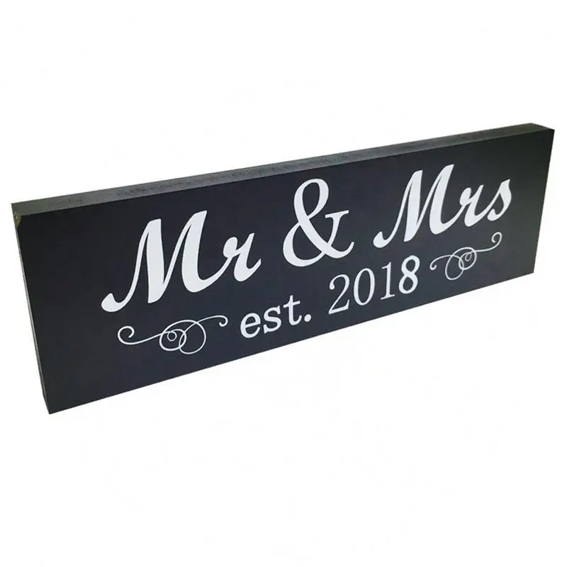 Mr & Mrs est. 2018 Wooden Sign Block Sign Plaque Wedding Present