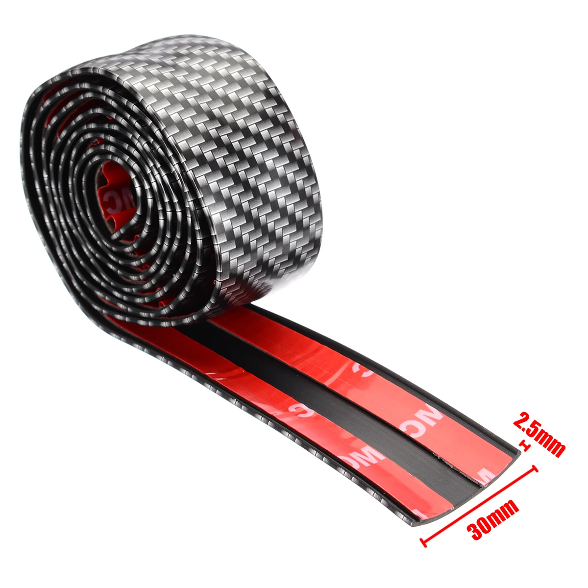 1M*3cm Carbon Fiber Rubber Soft Black Bumper Strip DIY Door Sill Protector Edge Guard Car Stickers Car Styling Accessories
