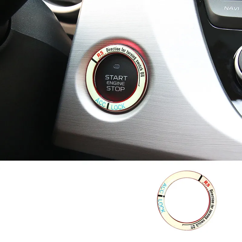 Одна кнопка для запуска декоративного кольца для ключей, внутреннее украшение, автомобильные аксессуары для Geely Atlas Emgrand X7 Sport - Цвет: red 1pcs