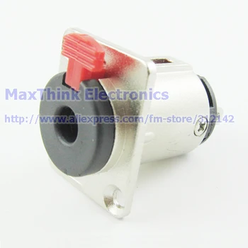 

3 Pole 6.35mm 1/4" Female Jack Panel Chassis Lock Socket Audio Connector, 25pcs , Free shipping