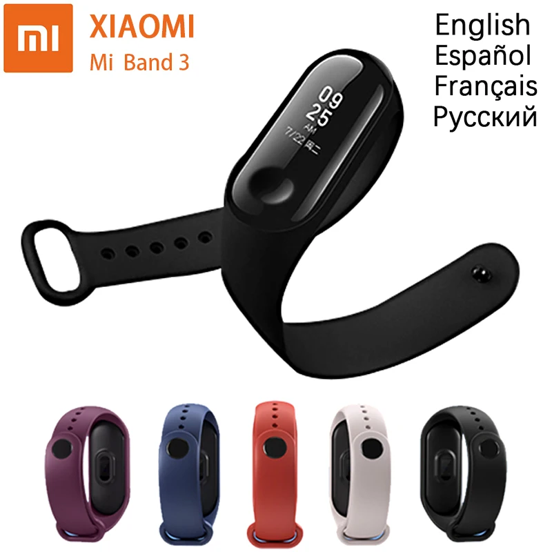 Xiaomi Mi Band 3 Смарт Браслет Сенсорный экран OLED сообщение пульсометр TimeFitness браслет