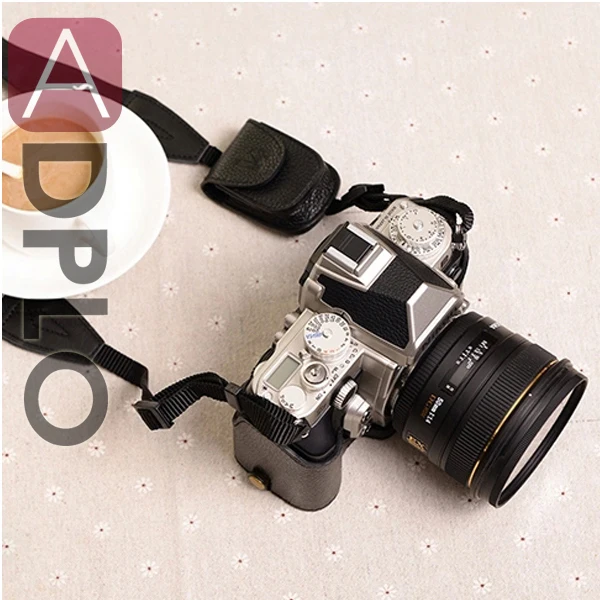 Hand-made Black Leather Half Camera Case Bag Cover Protector suit For Nikon Df