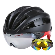 Road Mountain MTB Cycling Helmet With Glasses Goggles Bicycle Helmet Casco Ciclismo Ultralight Men Women Bike Helmet 8 Colors
