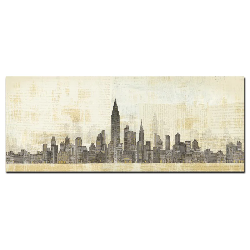Печать абстрактный Нью-Йорк Manhanta Skyline городская архитектура здание картина маслом на холсте Настенная картина плакат для гостиной