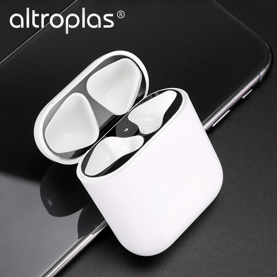 

Altroplas New Ultra Thin Skin Protective Cover Metal Film Sticker Iron Shavings Gold Plating Dust Guard For AirPods Earphones