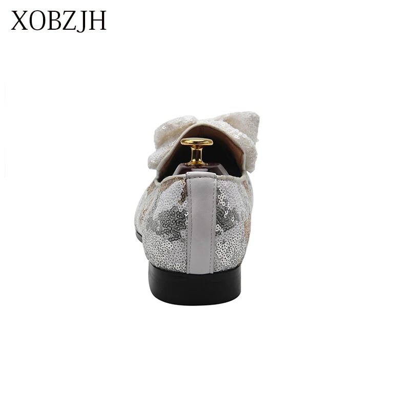 XOBZJH итальянская модель лета 2019 мужские роскошные свадебные белые Лоферы для