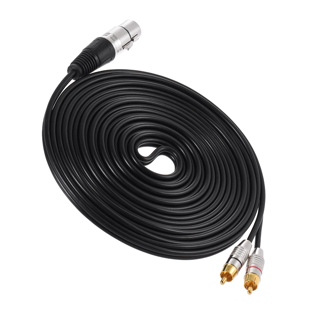 1 XLR для женщин 2 RCA штекер стерео аудио кабель Разъем Y разделительный провод шнур (5 м/16,4 фута)
