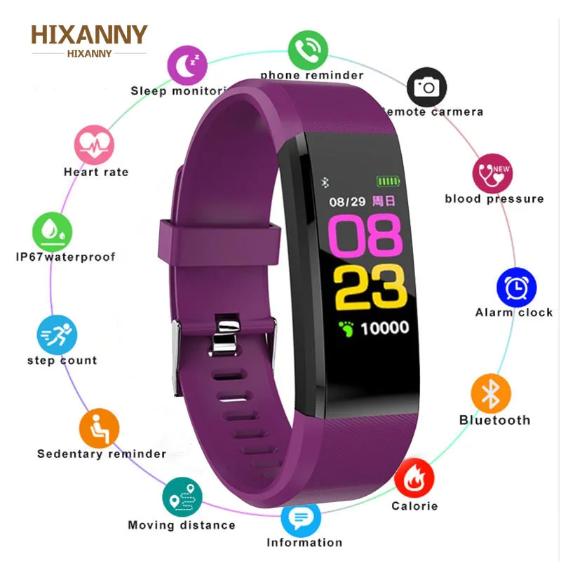 

New smart Band Y5 Heart Rate Blood Pressure Monitor High Brightness Colorful Screen Smart Bracelet Wristband Notification Reloj