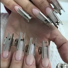 6 pz/set In Acciaio Inox C Curve Nail Pizzicare Strumento Acrilico Del Chiodo Pincher Pinze Per Fibra di Vetro Manicure Accessori