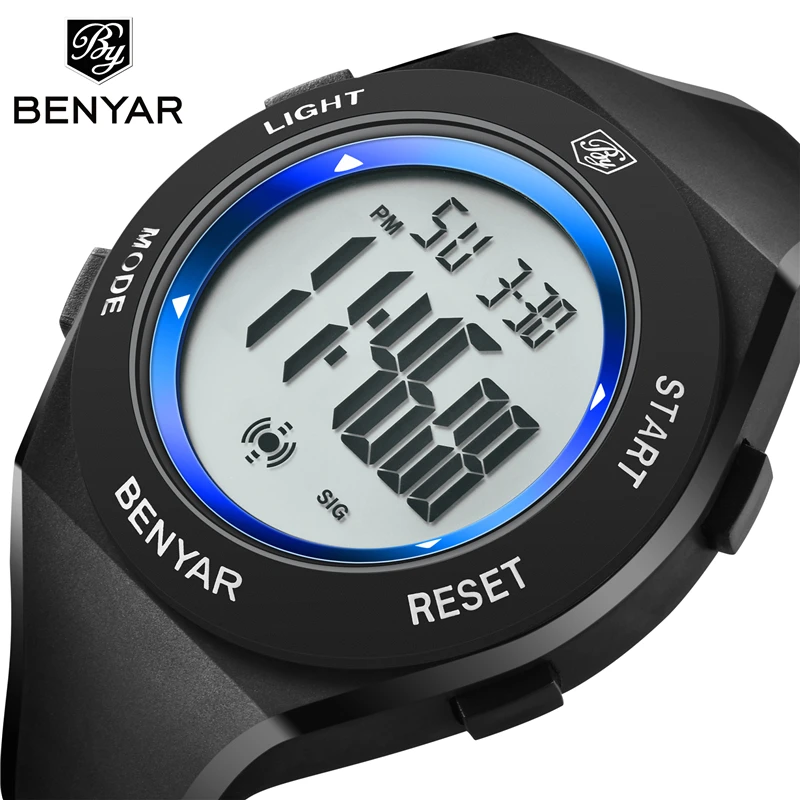 

BENYAR Brand Fashion Luxury Automatic Date Anti-LED Men's Digital Watch Military Chronograph Silicone Digital Watch reloj hombre