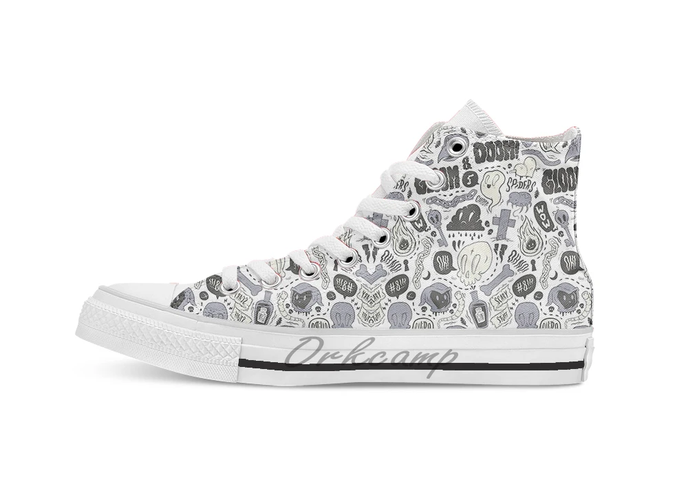 

Doom Gloom Alternative Unisex High Top Canvas flat Casual Custom shoes Drop Shipping
