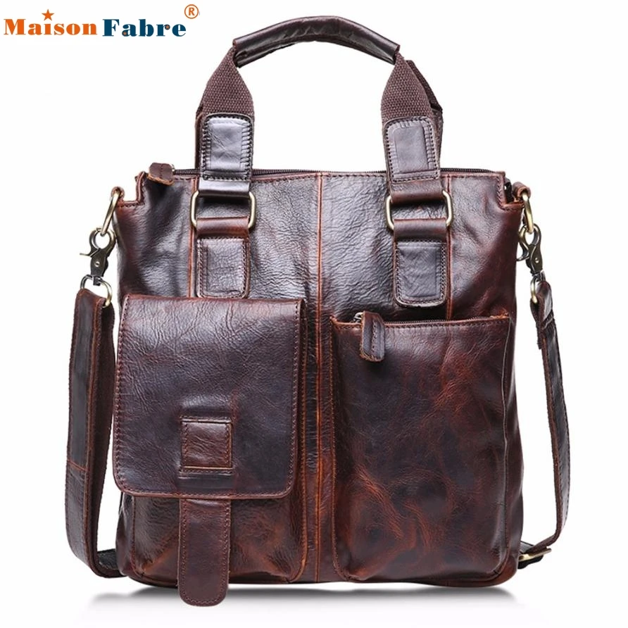 

U Vintage Buffalo Leather Messenger Satchel Laptop Briefcase Men's Bag Crazy FEB20