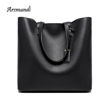 

Women Bag 2018 New handbag Solid Color Ladies Shoulder Bag Microfiber Leather Pure Color Soft Surface Zippe Bucket Typer Bag