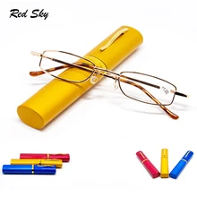 Модные Унисекс Складные сплав очки для чтения удобный ультра светильник мини портативный дальнозоркость очки по рецепту+ 1,00+ 1,50+ 2,00