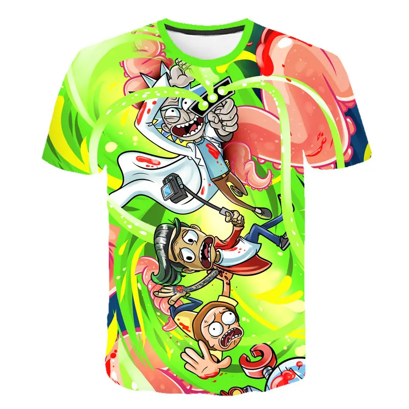 Hip Hop Fashion Brand Clothing Rick and Morty 3D T Shirt Casual Short Sleeve Men's T-Shirts Anime Cool rick y morty Graphic Tees