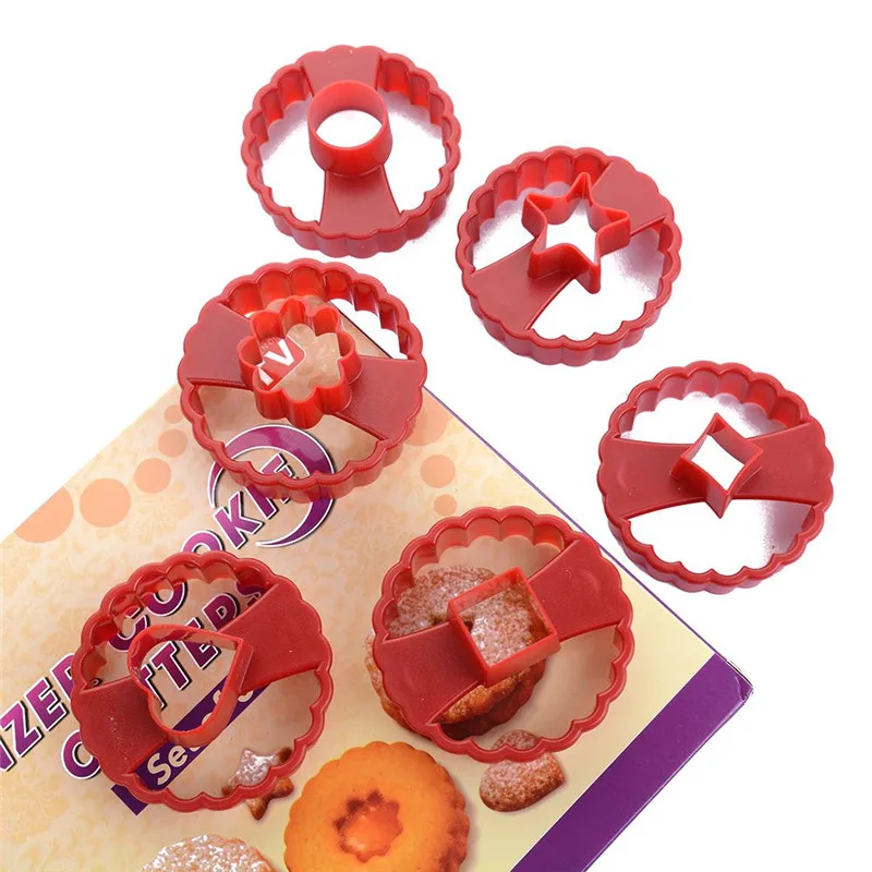 6 шт пластиковая упаковка для печенья резак комплект DIY формы для работы с сахарной мастикой Linzer фрезы Resuable форма для печенья торт украшения выпечки Инструменты